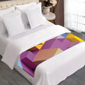 Pastel Geometric Cubic Print Bed Runner