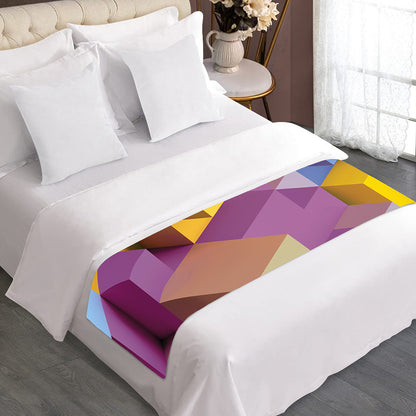 Pastel Geometric Cubic Print Bed Runner