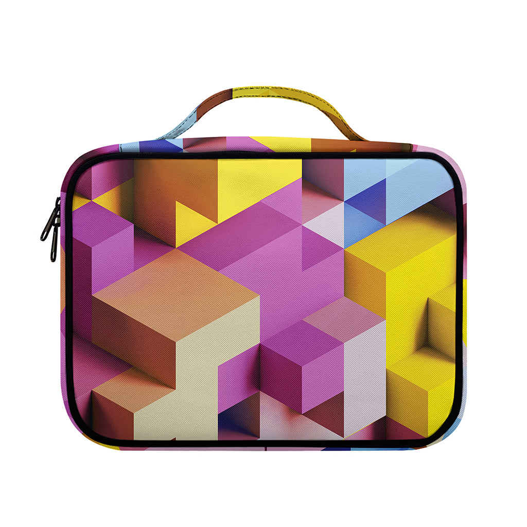 Pastel Geometric Cubic Print Briefcase Bible Bag