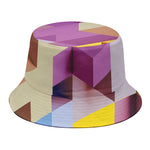 Pastel Geometric Cubic Print Bucket Hat