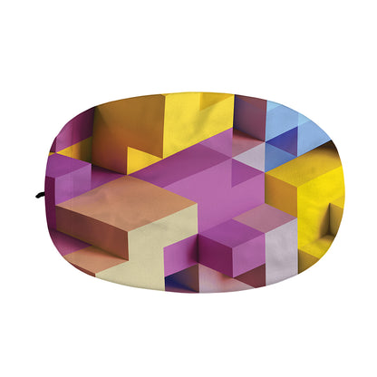 Pastel Geometric Cubic Print Car Side Mirror Covers