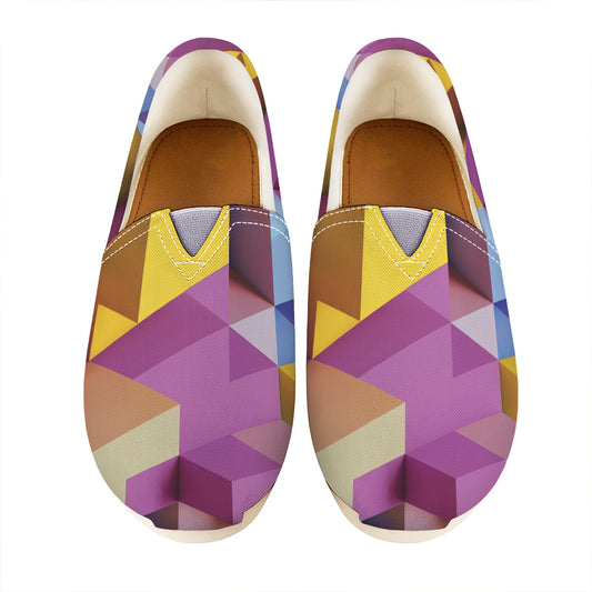 Pastel Geometric Cubic Print Casual Shoes