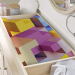 Pastel Geometric Cubic Print Changing Pad Cover
