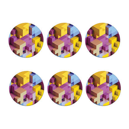 Pastel Geometric Cubic Print Coaster Set