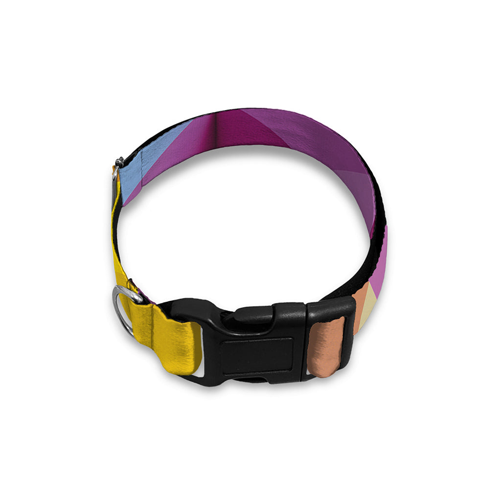 Pastel Geometric Cubic Print Dog Collar