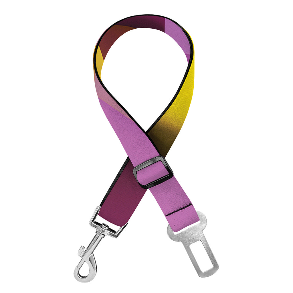Pastel Geometric Cubic Print Dog Seat Belt