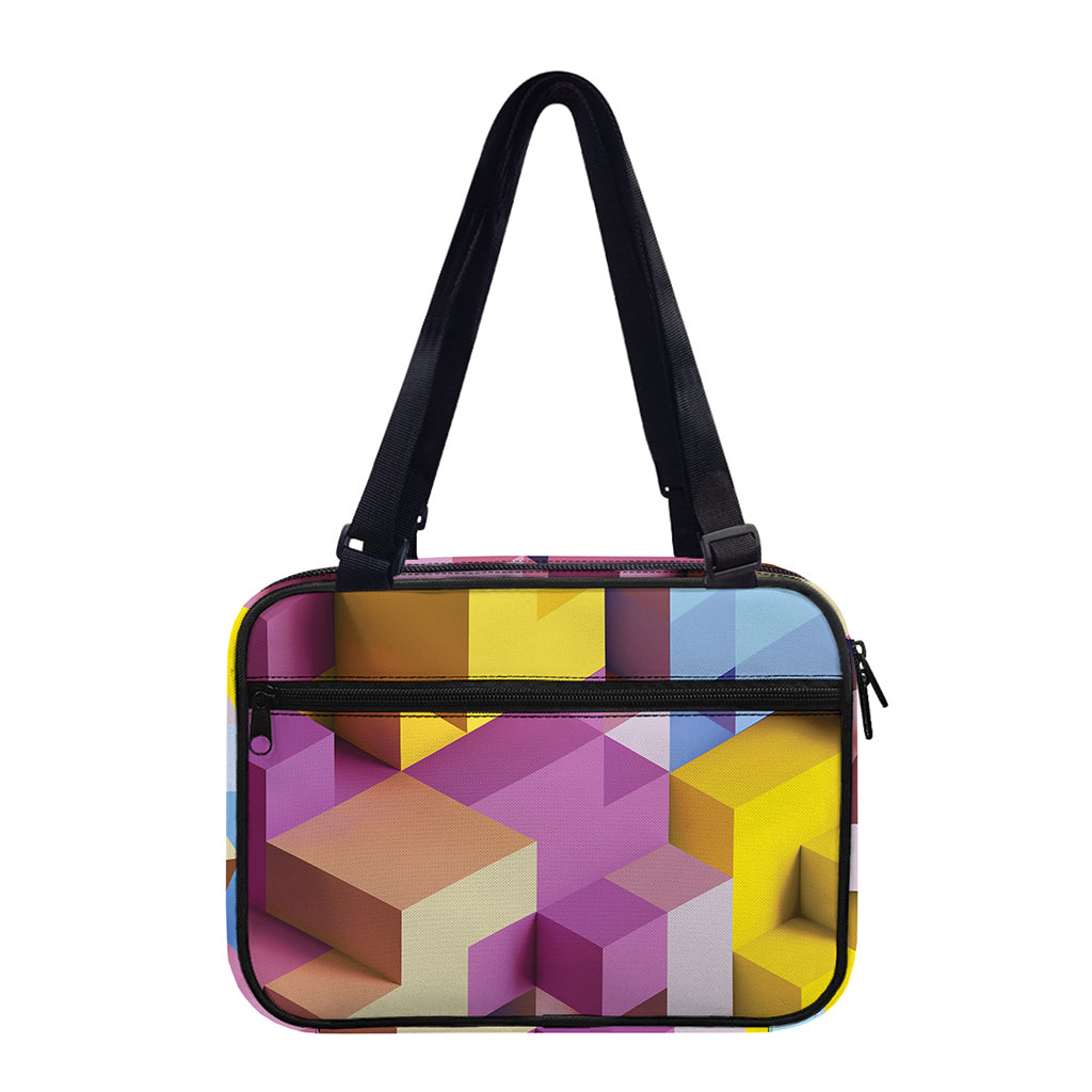 Pastel Geometric Cubic Print Double Strap Bible Bag