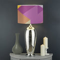 Pastel Geometric Cubic Print Drum Lamp Shade