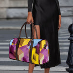 Pastel Geometric Cubic Print Duffle Bag