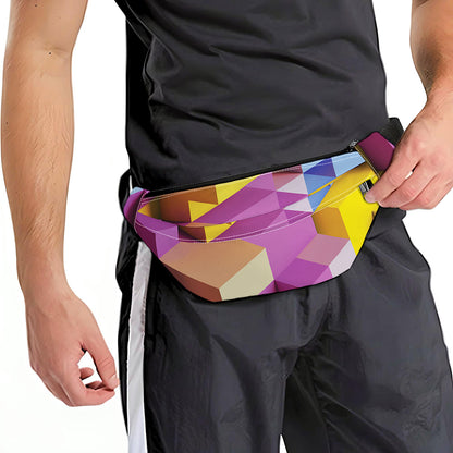 Pastel Geometric Cubic Print Fanny Pack