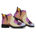 Pastel Geometric Cubic Print Flat Ankle Boots