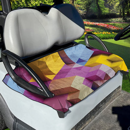 Pastel Geometric Cubic Print Golf Cart Seat Cover