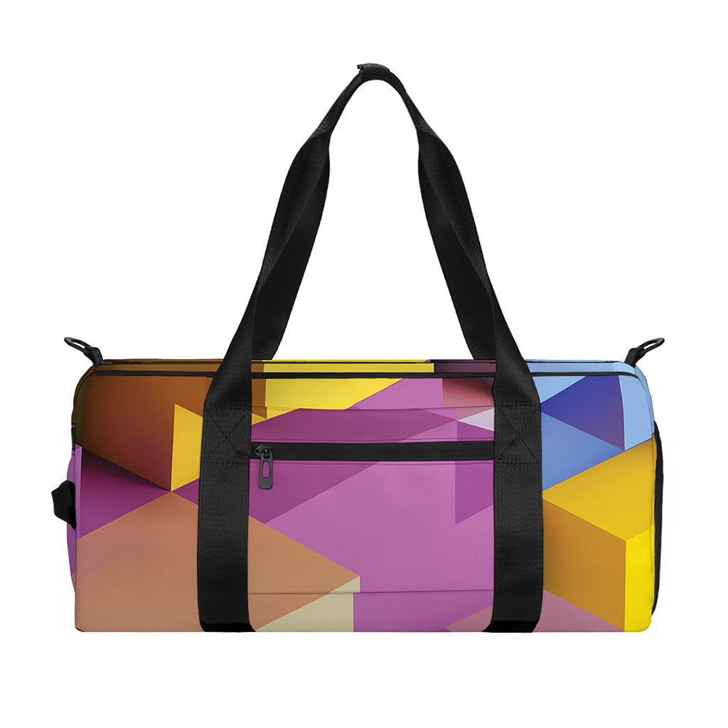 Pastel Geometric Cubic Print Gym Bag