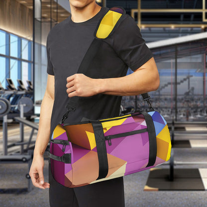 Pastel Geometric Cubic Print Gym Bag