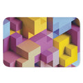 Pastel Geometric Cubic Print Indoor Door Mat