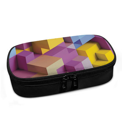 Pastel Geometric Cubic Print Insulin Cooler Travel Case