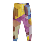 Pastel Geometric Cubic Print Jogger Pants