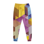 Pastel Geometric Cubic Print Jogger Pants