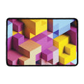 Pastel Geometric Cubic Print Kitchen Mat