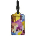 Pastel Geometric Cubic Print Luggage Tag