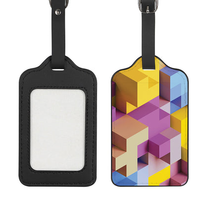 Pastel Geometric Cubic Print Luggage Tag