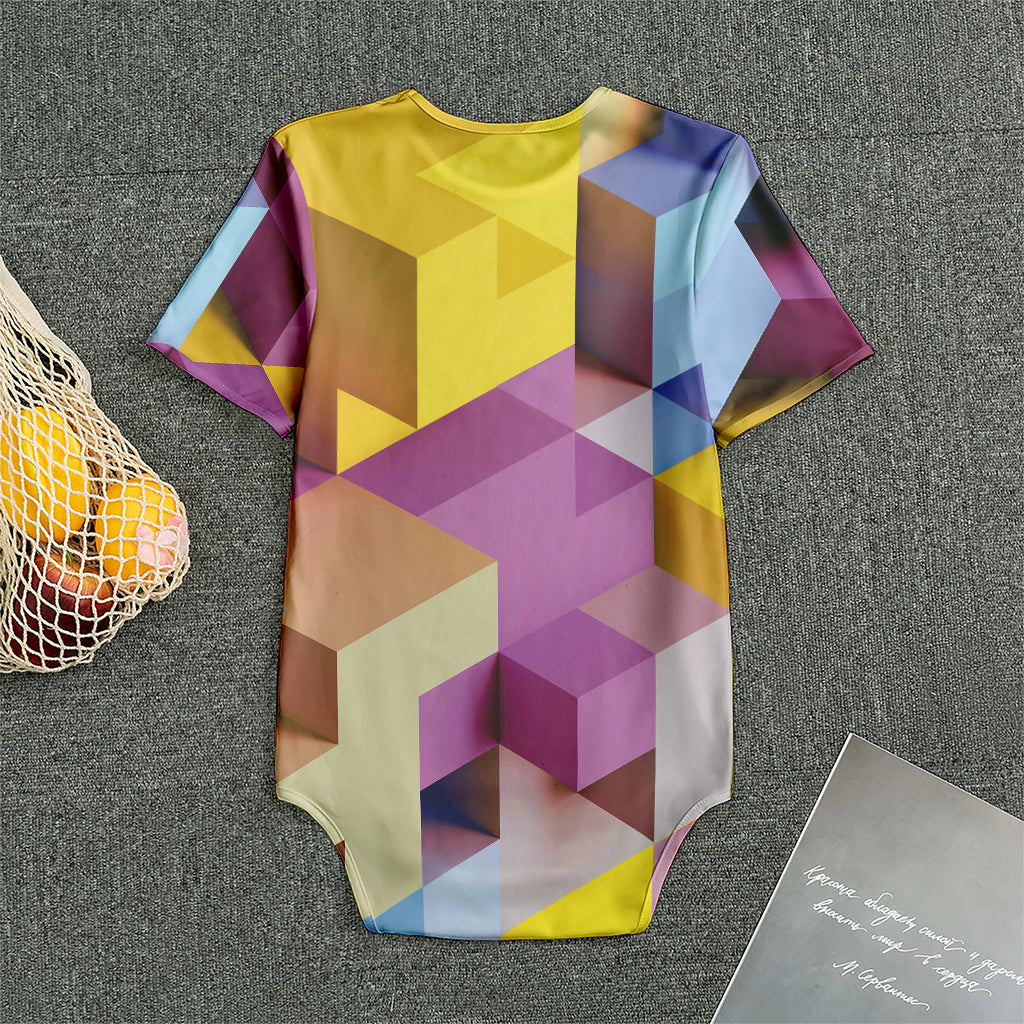 Pastel Geometric Cubic Print Men's Bodysuit