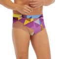 Pastel Geometric Cubic Print Men's Briefs