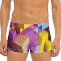 Pastel Geometric Cubic Print Men's Short Boxer Briefs