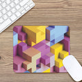 Pastel Geometric Cubic Print Mouse Pad