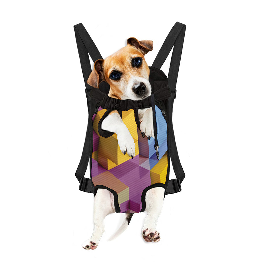 Pastel Geometric Cubic Print Pet Carrier Backpack
