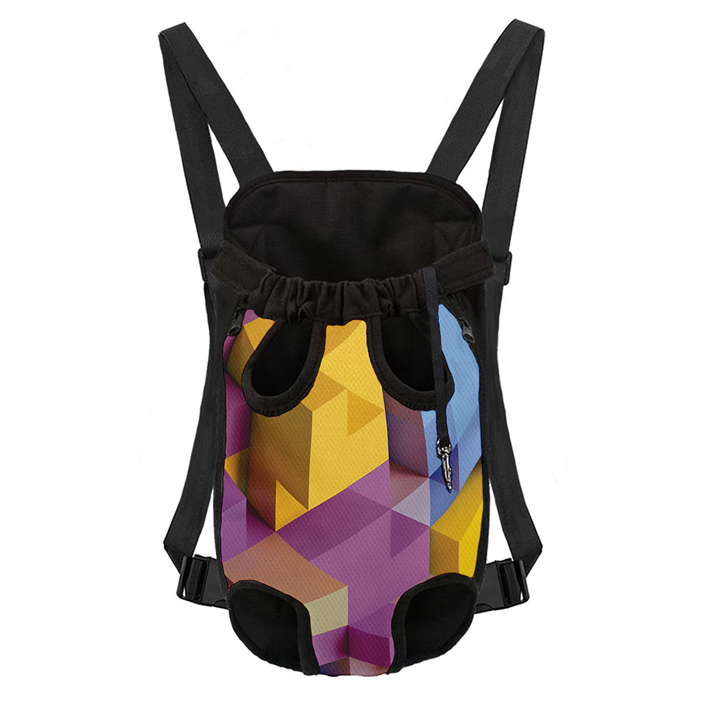 Pastel Geometric Cubic Print Pet Carrier Backpack