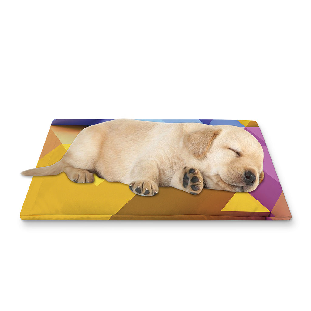 Pastel Geometric Cubic Print Pet Cooling Mat Cover