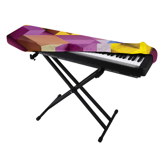 Pastel Geometric Cubic Print Piano Keyboard Cover