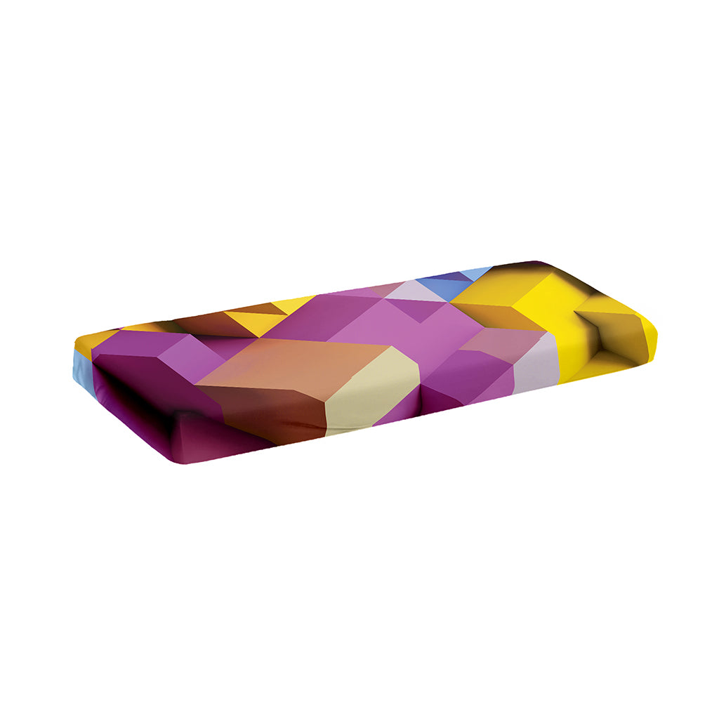 Pastel Geometric Cubic Print Piano Keyboard Cover