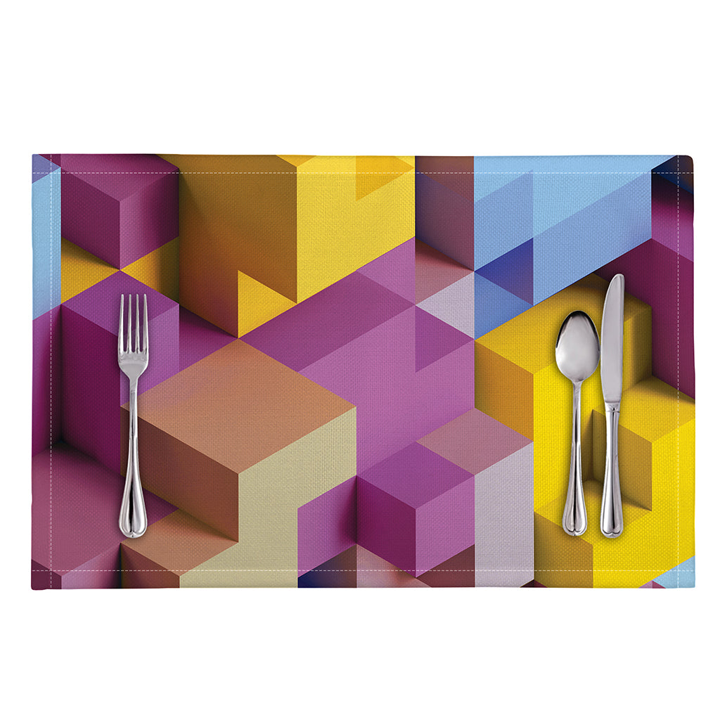 Pastel Geometric Cubic Print Placemat
