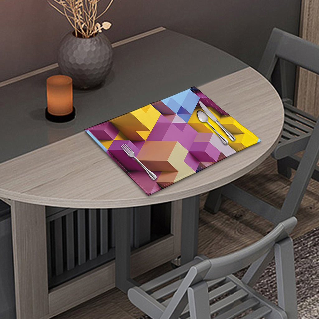 Pastel Geometric Cubic Print Placemat