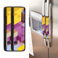 Pastel Geometric Cubic Print Refrigerator Handle Covers