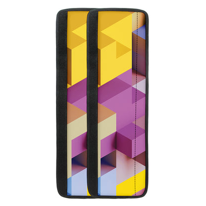 Pastel Geometric Cubic Print Refrigerator Handle Covers