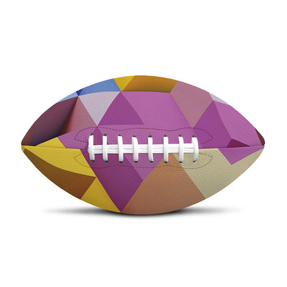 Pastel Geometric Cubic Print Rugby Ball