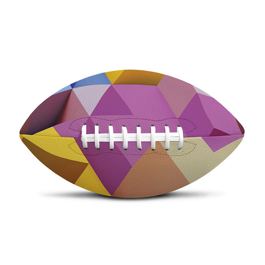 Pastel Geometric Cubic Print Rugby Ball