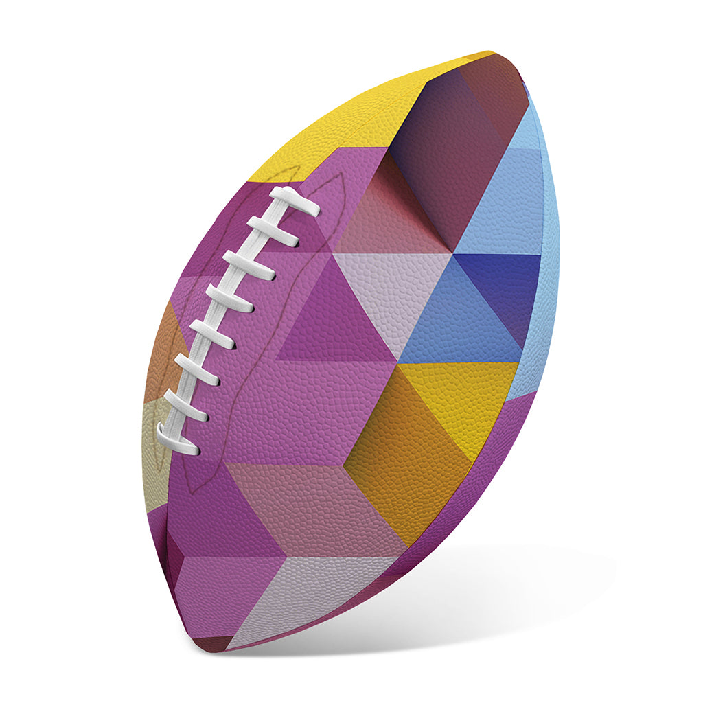 Pastel Geometric Cubic Print Rugby Ball