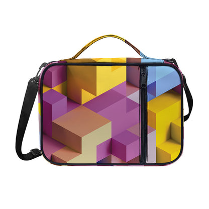Pastel Geometric Cubic Print Shoulder Strap Bible Bag