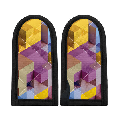 Pastel Geometric Cubic Print Skillet Handle Cover