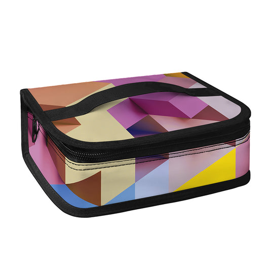 Pastel Geometric Cubic Print Small Lunch Bag