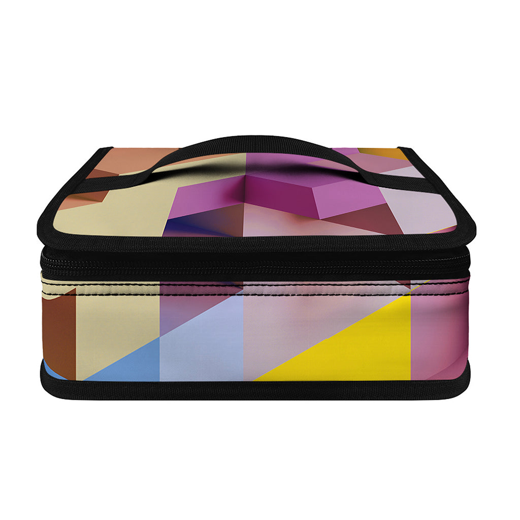 Pastel Geometric Cubic Print Small Lunch Bag