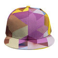 Pastel Geometric Cubic Print Snapback Cap