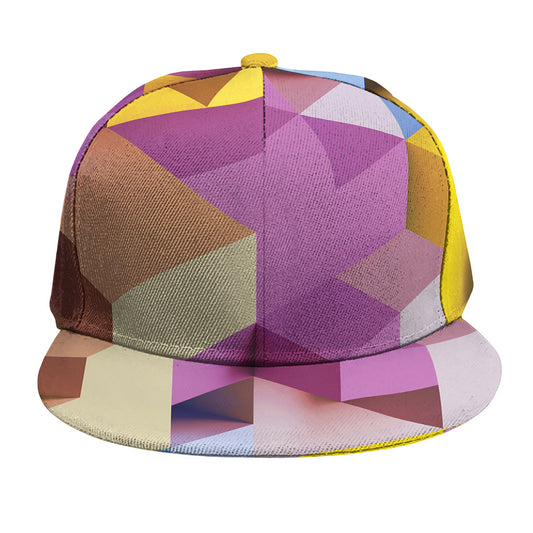 Pastel Geometric Cubic Print Snapback Cap