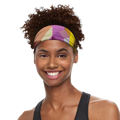Pastel Geometric Cubic Print Sports Headband