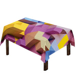 Pastel Geometric Cubic Print Tablecloth