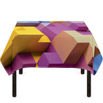 Pastel Geometric Cubic Print Tablecloth